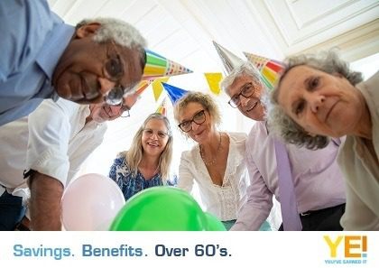 Pensioners celebrating great deals and discounts