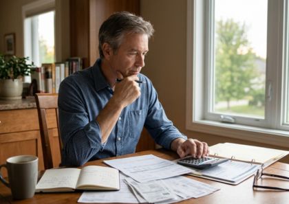 Man wondering if he has enough money to retire