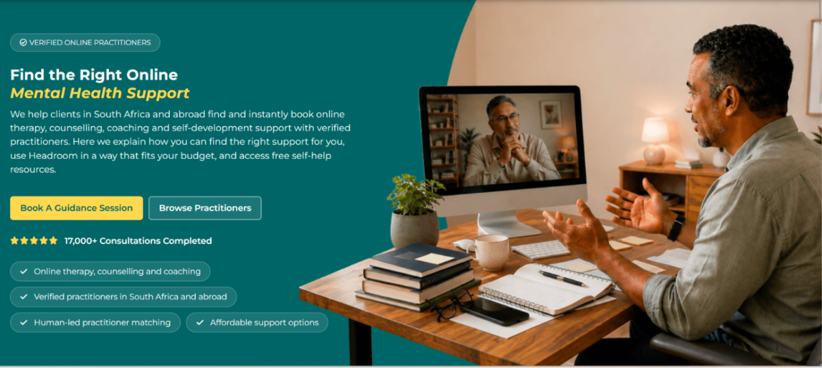 Person at desk talking on video call